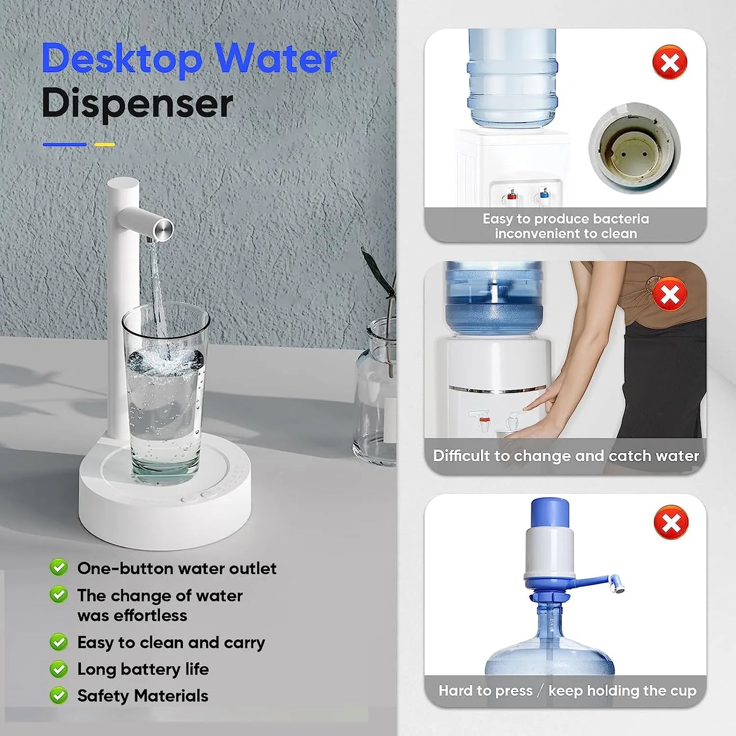 Dispensador de Agua Automático para Escritorio💧🔄