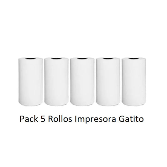 Pack 5 rollos Para Impresora Gatito