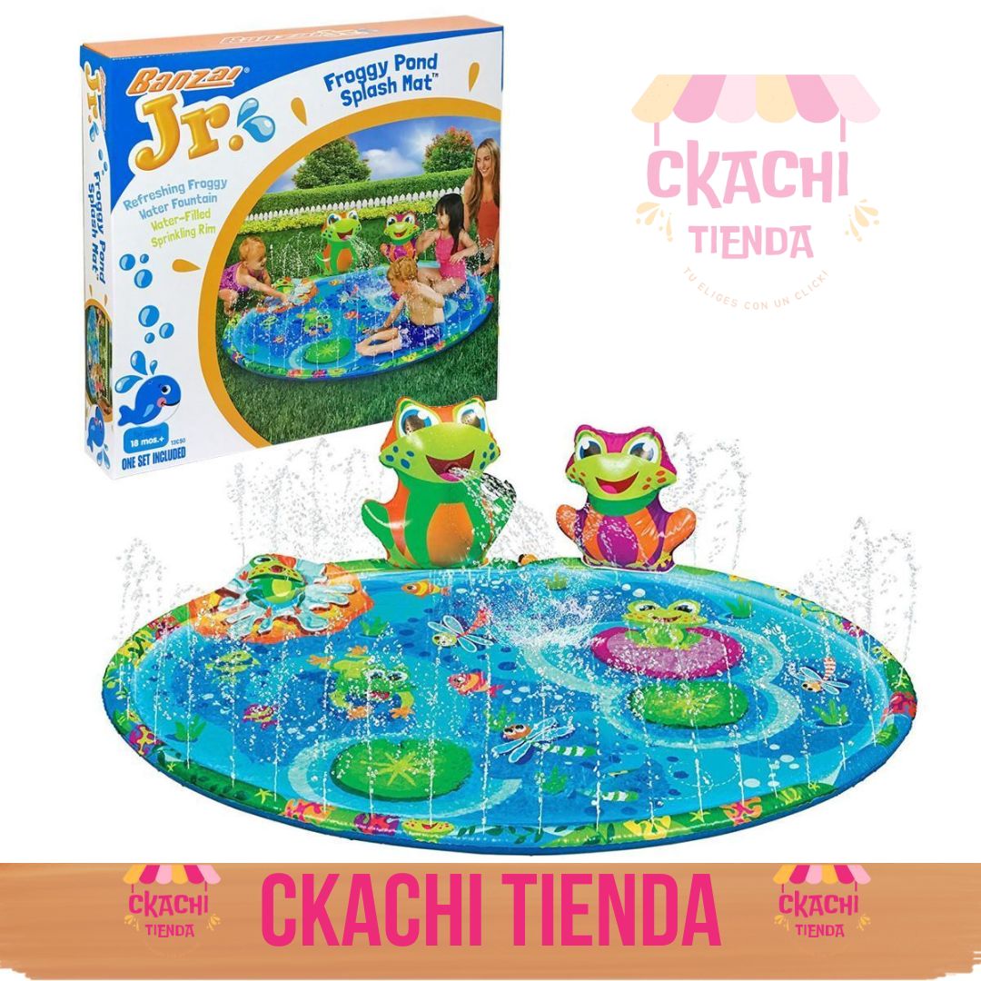 Piscina Infantil de 147 cm con Rociador de Agua y Ranitas 🐸💦