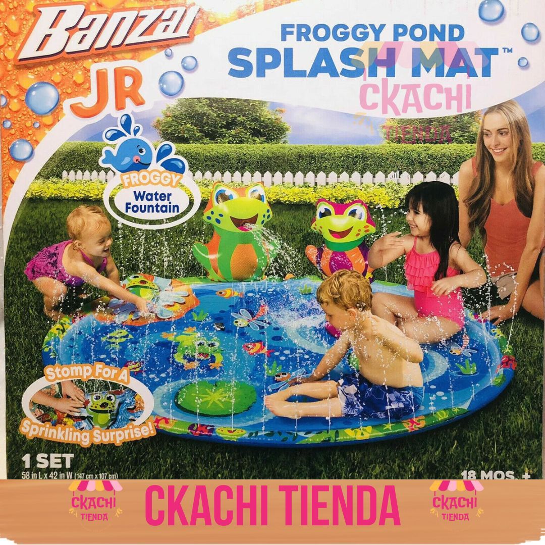 Piscina Infantil de 147 cm con Rociador de Agua y Ranitas 🐸💦